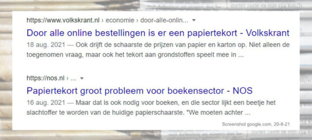 papiertekort in het nieuws